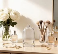 Flacon en verre de luxe 50 ml avec pompe pour lotion, parfum, vernis à ongles, huiles essentielles, soins de la peau – Outil polyvalent