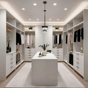 Armoires modernes blanches sur mesure pour <span class=keywords><strong>dressing</strong></span>, unités en verre extensibles et pliables, fourniture directe usine pour chambre et salon - Product Image 3