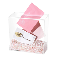 Boîte à cartes en acrylique avec fente, boîte cadeau transparente, respectueuse de l'environnement, hauteur réglable, taille personnalisable pour l'affichage de mariage