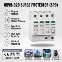 Dispositif de protection contre les surtensions CUAJE OBV5-D20 Type 2+3 20kA 275V AC, module enfichable 3P+N, rail DIN, parafoudre
