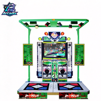 Dance Machine 47 pouces, jeu de rythme à monnayeur pour deux joueurs, plateforme de danse métallique, structure de scène lumineuse, équipement d'arcade et de divertissement