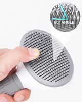 Brosse démêlante auto-nettoyante pour animaux à un seul bouton, à picots rétractables, poignée ergonomique antidérapante, 60 picots coudés, trou de suspension pour