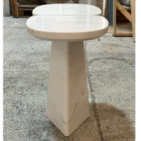 Table d'appoint moderne de luxe pliable en marbre naturel avec un design d'angle élégant pour salon et hôtel