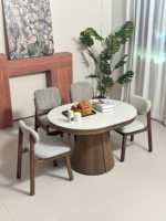 Table à manger Bravo Stone, design simple et moderne, hauteur réglable, pieds pliables, forme ovale, capacité de 8 personnes, pour salle à manger