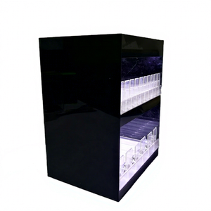 Wall Mounted Acrylic 2-Shelf Cigarette Display <b>Stand</b> with Pusher Automatic Tobacco Organizer Rack for Retail Store - Product Image 1