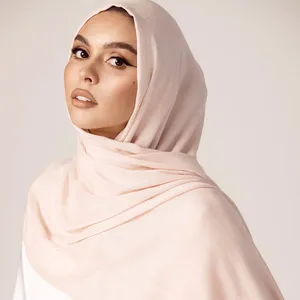 새로운 도착 울트라 소프트 솔리드 컬러 럭셔리 Shawls 대나무 짠 모달 Hijab 이슬람 Viscose 스카프