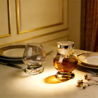 Gobelet en verre transparent, durable, incassable, surface lisse, élégant, pour jus, boissons, boissons froides, maison, cuisine, bar, fête