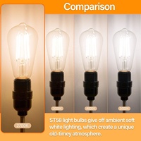 JESLED 4 W 6W 8W LED Edison Ampoule E27 E26 E14 E12 B22 Dimmable LED Ampoule Lumières A60/19 ST64 Vente en gros LED Maison LED Ampoules à filament