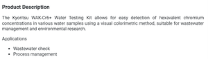 KYORITSU WAK-Cr6+ Kit de Prueba de Cromo Hexavalente en Agua - Product Image 3