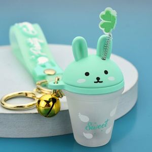 Porte-clés LED en silicone PVC lumineux 3D en forme de lapin de dessin animé mignon, vente en gros - Product Image 6