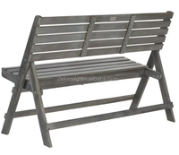 Banc de jardin pliable en bois, style antique, banc à lattes pour patio extérieur et lieux publics
