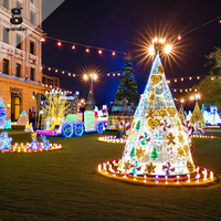 Escultura de Tren LED 3D Grande, Luz Decorativa para Parques Temáticos, Iluminación de Paisaje