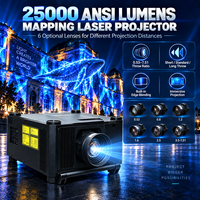 Projecteur de cartographie 3D professionnel WUXGA 25000 lumens, projecteur laser avec 6 objectifs optionnels pour les grandes surfaces