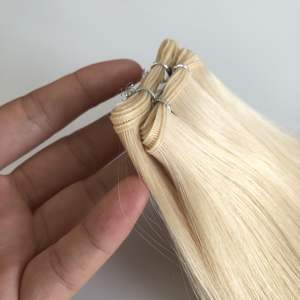 Extensions de <span class=keywords><strong>cheveux</strong></span> humains doublement étirés, d'un seul donneur, nouvelle trame nouée à la main, trame Genius européenne - Product Image 2