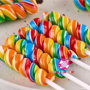 Palo de paleta de arcoíris Halal chino, venta al por mayor, dulce surtido de frutas, sabor en espiral, piruleta de caramelo duro - Product Image 3