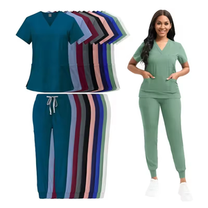 ชุดพยาบาลใส่ได้ทั้งชายและหญิงชุดเสื้อขัดคอวีแบบนุ่มพิมพ์ลายเครื่องแบบร้านเสริมสวยเครื่องแบบยืดได้ทั้งสองแบบ - Product Image 5