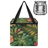Sac à lunch isotherme personnalisé imprimé avec un motif floral tropical botanique pour le transport des aliments