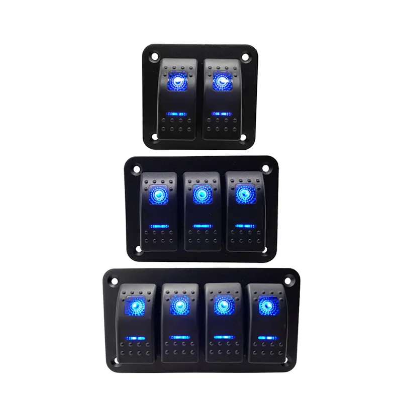 2 3 4 5 6 Gang Dual Led Marine Boot Rocker Switch Panel Voor Vrachtwagen Boot Auto Schakelpaneel Lichter socket Stroomonderbreker