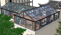 Kit de serres modulaires en aluminium 4 saisons avec toit rétractable en verre, solarium, véranda de luxe, véranda autoportante de haute qualité pour l'extérieur