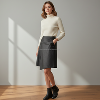 Mini-jupe asymétrique en cuir noir sur mesure pour femmes, tenue de soirée pour femmes