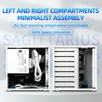 Boîtier d'ordinateur NAS Sagittarius à 8 baies, compatible avec alimentation ATX, carte mère MATX, PCIE pleine hauteur, 21,8 L