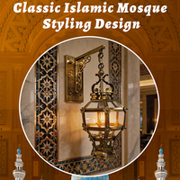 Applique murale islamique personnalisée en fer vintage avec éclairage LED pour villa, mosquée, palais du Moyen-Orient