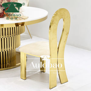 Chaises de salle de banquet de luxe en acier inoxydable pour événements de mariage Vente en gros - Product Image 5
