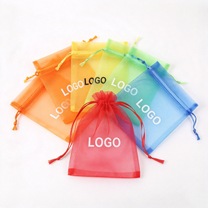 Sheer Organza Mesh Drawstring Pouch Custom Logo Printed <b>Gift</b> <b>Bag</b> Wholesale <b>Wedding</b> Party Candy Jewelry Storage Pouches - Product Image 4