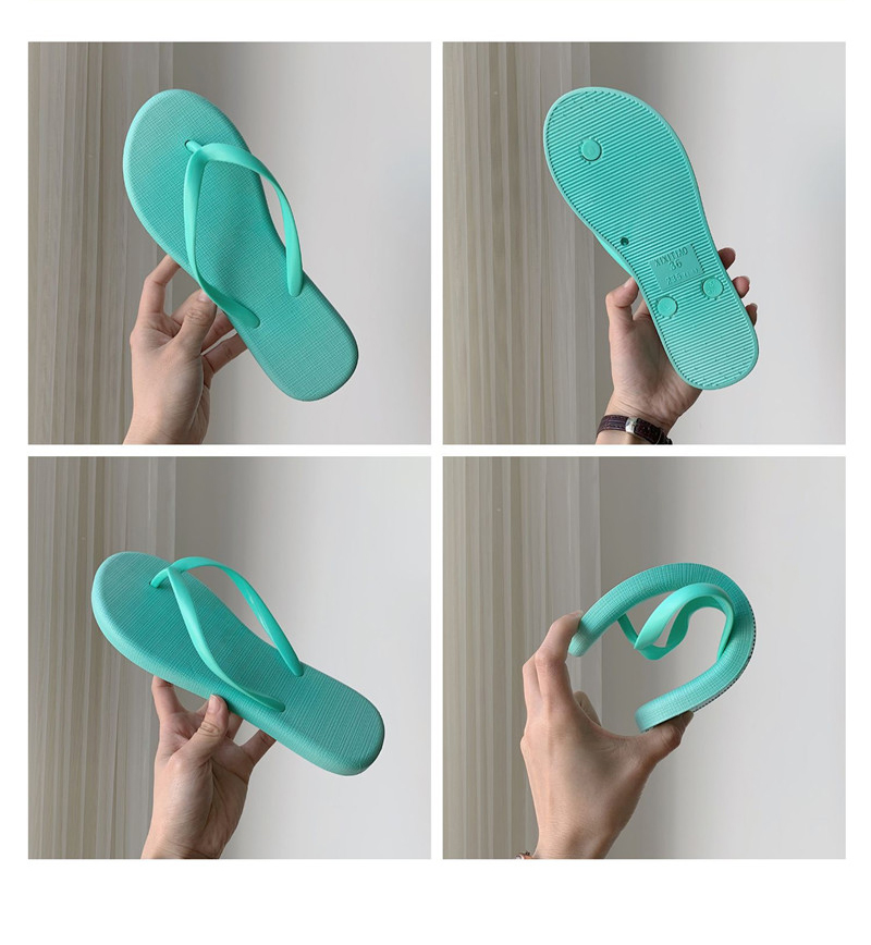 Simple Solid Color Comfortable Slippers Flip Flops Women Summer Beach Flipflops