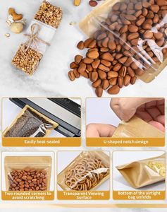 ถุงกระดาษคราฟท์เกรดอาหารคุณภาพสูง ย่อยสลายได้ ป้องกันความชื้น พร้อมซิปล็อค ปรับแต่งหูหิ้วและพิมพ์ลายได้ - Product Image 3