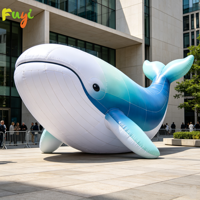 Baleine gonflable géante bleue de 8 m de long, grande taille, pour publicité, statue de requin gonflable pour exposition, grand poisson d'océan