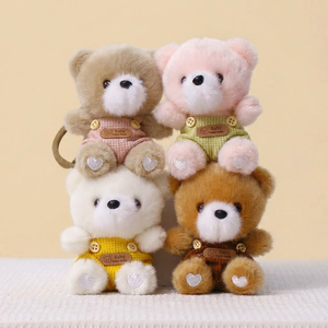 Oso de Peluche Adorable con Vestido a Cuadros y Pantalones con Tirantes, Juguete de Peluche Suave para Regalo Promocional, Venta al por Mayor - Product Image 6