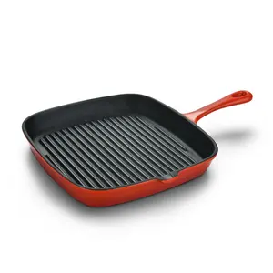 hot sale 24cm cast iron enamel cookware non-stick sauce pot skillet frying pan