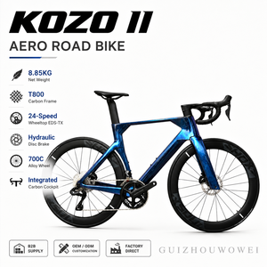 เฟรมจักรยานเสือหมอบ Kozo Carbon Lightweight 24 สปีด รุ่น Wheeltop 2x12 ยาง 700x28c ระบบดิสก์เบรกไฮดรอลิก แกนปลดเร็ว สำหรับแข่งขัน Kozoii(lunfeng) Kozo Ii - Product Image 1