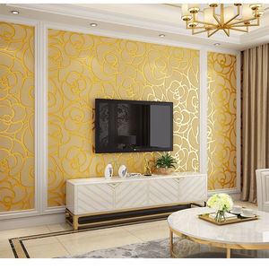 3 डी स्टीरियोस्कोपिक गुलाब बड़े पुष्प गैर-बुना वॉलपेपर यूरोपीय पेस्टल शैली के लिए लिविंग रूम होटल की पृष्ठभूमि दीवार सजावट के लिए - Product Image 2