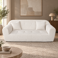 Ensemble de canapés sectionnels roses compressés confortables QINUO, meubles de salon en tissu pour villa et appartement
