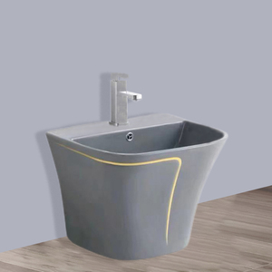 Ensemble WC monobloc Tarpul, sanitaires en céramique pour salle de bain, comprenant WC, <span class=keywords><strong>lavabo</strong></span> sur pied et <span class=keywords><strong>lavabo</strong></span> à main - Product Image 3