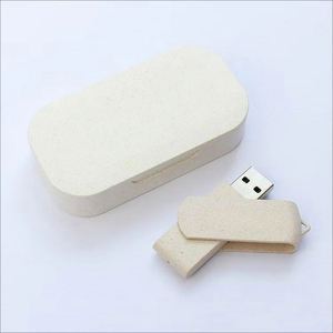 Memoria USB Promocional Personalizable con Logotipo, Biodegradable, de Paja de Trigo, Estilo Disco, para Expansión de Computadora - Product Image 4