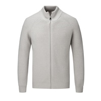 Nouveau Cardigan Long Zippé en Maille pour Homme 2026 – Col Roulé Coupe Décontractée, Simple et Polyvalent – Vêtement d'Extérieur Automne Hiver OEM ODM