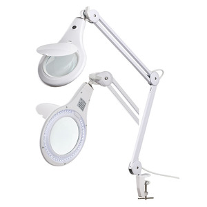 Lampe loupe LED Fervi avec lentille en verre de 90 mm et support à pince pour utilisation sur bureau - Product Image 1
