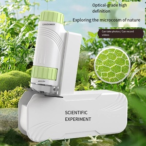 Kit de Microscope Portable 60-120x ensemble d'expériences scientifiques de jouets éducatifs en plein air spécialisés pour les étudiants enfants de poche - Product Image 6