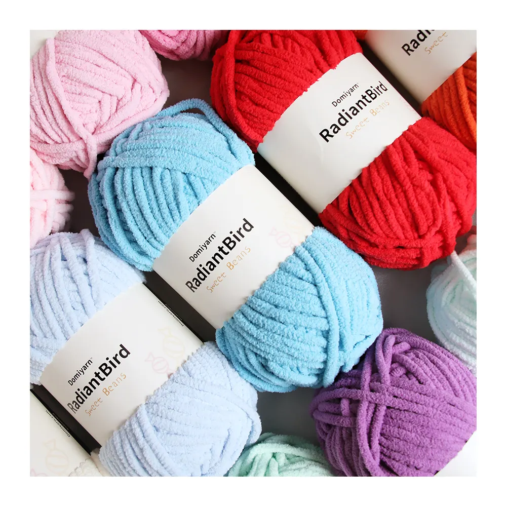 Factory Direct Supply Sweet Beans 100G/5Mm For Scarf Blanket Chunky Polyester Yarn