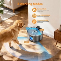 Fontaine à eau pour animaux de compagnie en acier inoxydable 12L, distributeur automatique sans fil pour chiens et chats, fabricant OEM/ODM, vente en gros