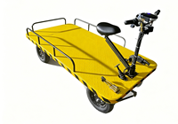 Chariot électrique à plateforme à 4 roues, capacité de charge lourde de 1T, 2,5m x 1,5m, en acier au carbone épaissi, chariot de transport pour ferme et verger
