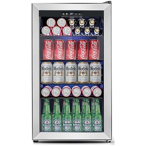 Mini-réfrigérateur 122 canettes avec porte vitrée pour sodas, bières, vins, bureau, bar - Product Image 1