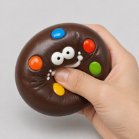 Jouets anti-stress à presser en forme de biscuits, viscoses et à remontée lente, avec visages amusants, formes alimentaires Kawaii, en PU, unisexe, vente en gros
