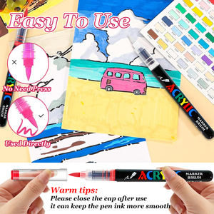 Marcadores de Pintura Acrílica al por Mayor del Fabricante, <span class=keywords><strong>168</strong></span> Colores, Punta de Pincel Suave, Secado Rápido, Resistentes al Agua, para Pintura DIY - Product Image 4