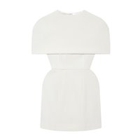 TAOP&ZA Nouvelle Collection 2026 Robe Courte Femme Minimaliste Sans Manches Col Carré Coupe Évasée avec Écharpe Intégrée 9026