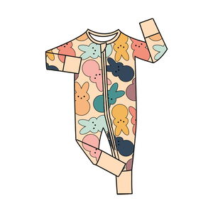 RTS Sıcak Fırsat Paskalya Baskılı Bambu Fermuarlı Tulum Takımı Sevimli Yenidoğan Kız Çocuk Giysileri Bebek Çocuk Giysileri - Product Image 1