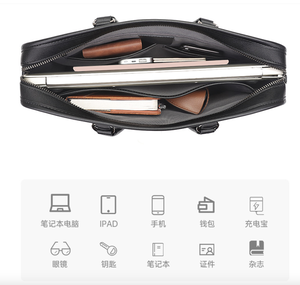 Maletín de Cuero Genuino Andong para Portátil de 14 Pulgadas, Bolso de Mano para Hombre, Estilo Europeo, Bolsos Cruzados de Negocios - Product Image 6